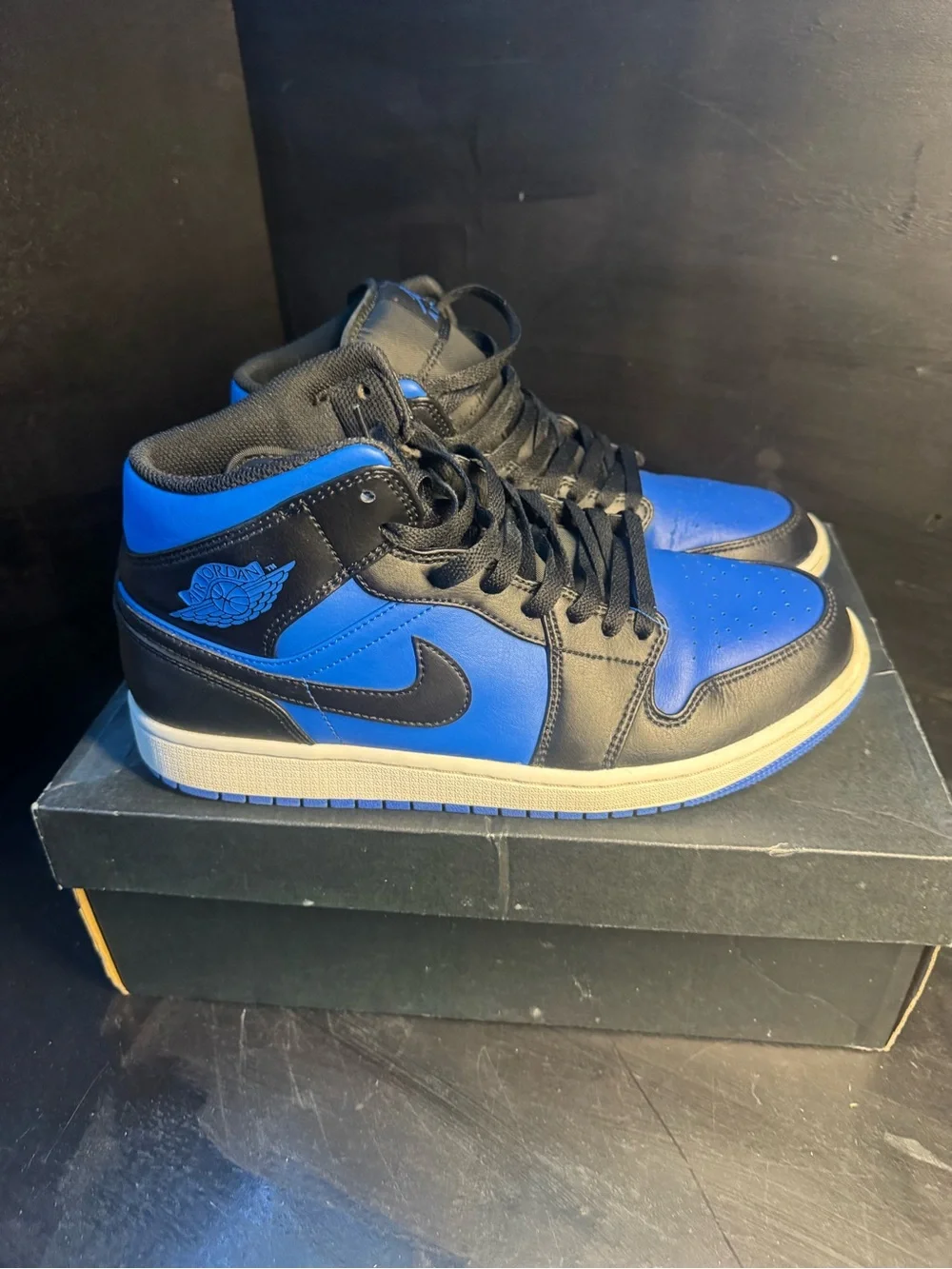 Nike Air Jordan 1 Mid in Blue and Black